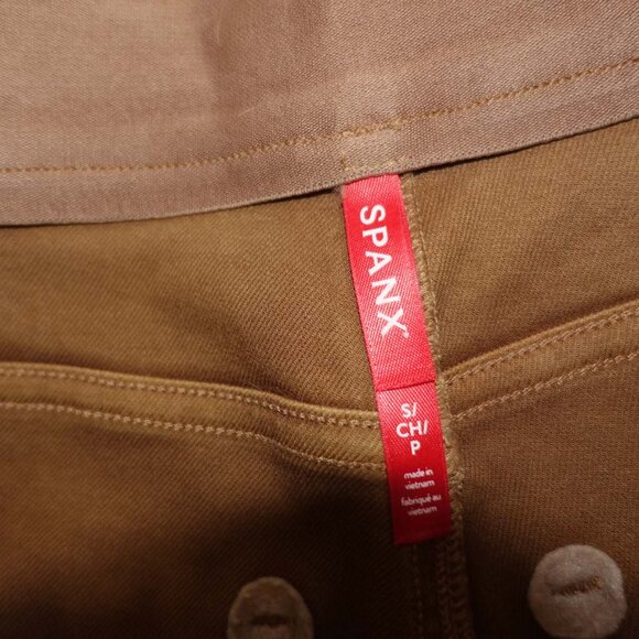 Spanx Women's Straight Leg Twill Jeans Size Small Brown High Rise Pull On S - Picture 3 of 7